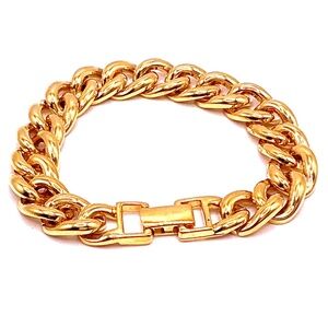 Vintage NAPIER Gold Tone Curb Link Bracelet 7”